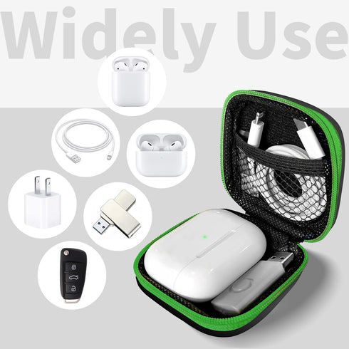 MOLOVA 2Pack Square Earbud Case Portable EVA Carrying Case Storage Bag Cell Phone Accessories Organizer with Carabiner for Earphone, Earbud, Earpi...