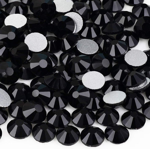 Yantuo Jet Rhinestones Non Hotfix ss10 2880 pcs, Black 3 mm Round Flatback Rhinestone Diamond Cut,Bling Glue Fix Stone Gems for Craft,Nail Art,Sho...