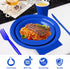 Blue Party Birthday Supplies, Blue Paper Plates Napkins Cups, Disposable Dinnerware Set Serves 25, Blue Plastic Forks Knives Spoon for Wedding Bri...