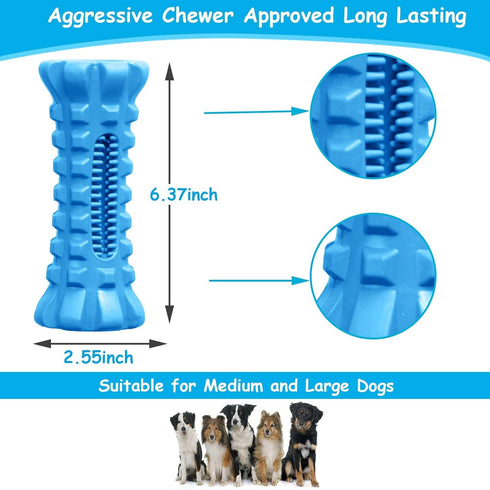 Dog Squeaky Toys for Aggressive Chewers, Toothbrush Stick Durable Dog Chew Toys for Large Dog Medium Breed, Indestructible Tough Dogs Toys for Tee...