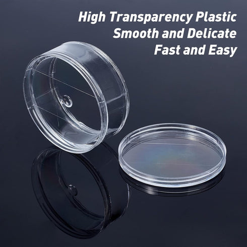 PH PandaHall 2 Sets 5 Layer Cylinder Stackable Bead Containers 15ml Plastic Round Clear Storage Organizer Box with Screw Lid for Make Up, Eye Shad...