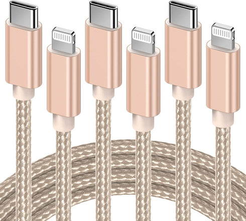 Marchpowe USB C to Lightning Cable - MFi Certified iPhone 14 Fast Charger Cord 3Pack 6ft Charging Cable Compatible with iPhone 14 13 12 Pro Max Mi...