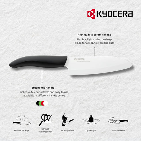 Kyocera Advanced Ceramic Revolution Series 4.5-inch Utility Knife, Green Handle, White Blade...