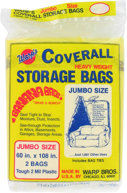 Warp Brothers CB-60 Warp's Banana Bags, Plastic, 60 x 108-Inch. (Pack of 2)...
