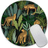Mouse pad Leopard Round Mousepad Plants Office Decor for Women Men Desk Accessories Leopards and tropical leaves Mousepad Present for Coworker...