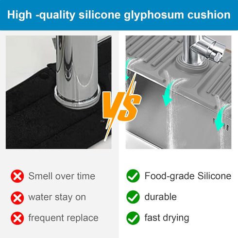 Sink Splash Guard Protects Against Water Splash, Kitchen Sink Area Splash Guard, Faucet Drain Pad Keep Countertop Cleaning and Drying,17.5 inch (G...
