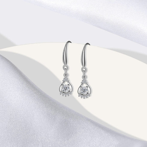 Party Holiday Wedding Brooch for Women and 925 Sterling Silver Earrings with Glitter Pearl Rhinestone Jewelry Set for Women...
