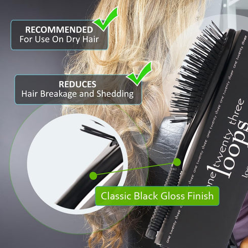 One Twenty Three Loops - RemySoft Professional Grade Loop Brush - Safely Detangles Hair Extensions, Weaves and Wigs - Snag Free Styling for Human ...