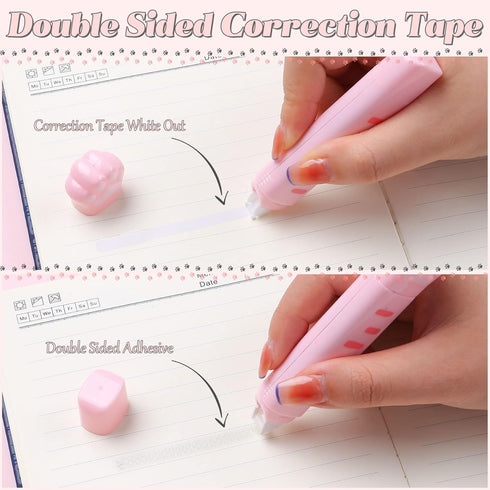 9 Pcs Cute Cat Paw Stationery Set Kawaii School Supplies Including Pencil Sharpener Retractable Eraser Correction Tape Sticky Notes Ruler Mini Sci...