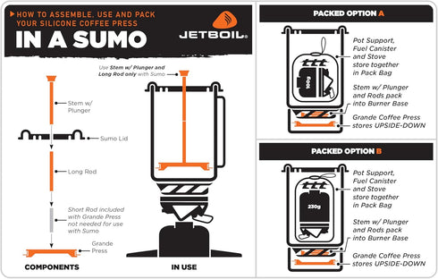 Jetboil Silicone French Press Coffee Maker Camping and Backpacking Stoves,1000 milliliters Grande...