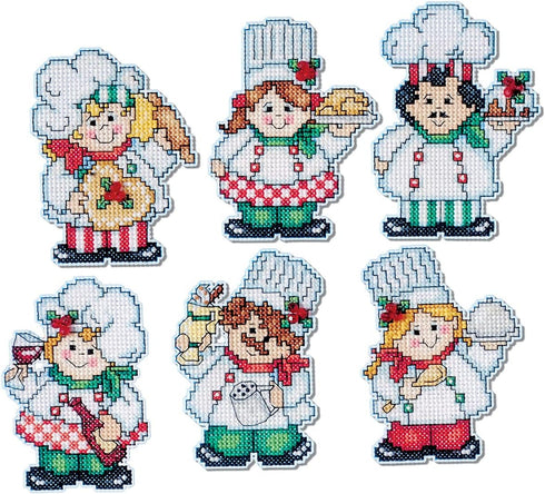 Design Works Crafts, 3" x 4" ea Cross Stitch Ornament Kit, Cooking Up Christmas...