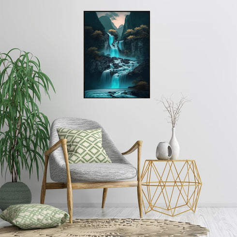 Waterfall Scenery 5D Diamond Painting, Landscape DIY Diamond Painting Art Embroidery Painting Kits for Home Wall Decorations 12x16 inch...