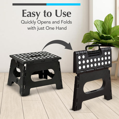 Handy Laundry - Folding Step Stool - Sturdy Enough Collapsible Stool to Support Adults and Safe Enough for Kids - Opens Easy with One Flip - Great...