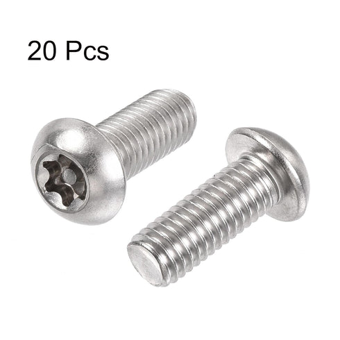 uxcell M8x20mm Torx Security Machine Screw, 20pcs Pan Head Screws Inside Column, 304 Stainless Steel Fasteners Bolts...
