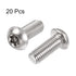 uxcell M8x20mm Torx Security Machine Screw, 20pcs Pan Head Screws Inside Column, 304 Stainless Steel Fasteners Bolts...