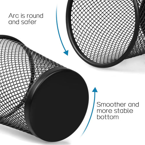 QYH Mesh Pencil Holder Metal Pen Cup Black for Desk 6 Packs...