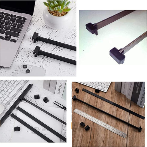 12PCS File Cabinet Rails Hanging File Rail Clips Specialty Storage Black File Folder Plastic Rail Clip Drawer Sides Black File Rails Hanging File ...