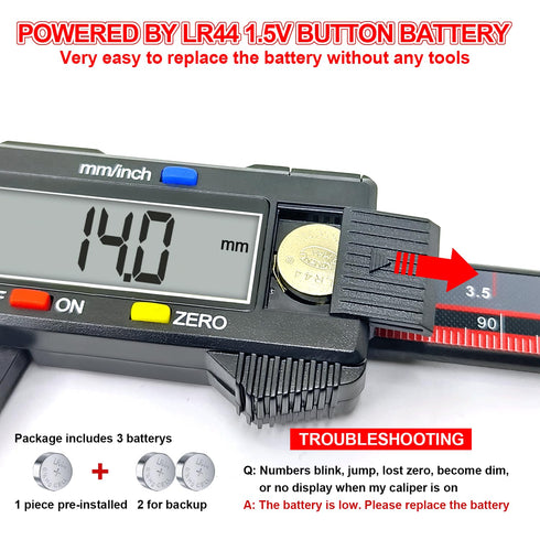 Electronic Digital Caliper, ACEMETER 0-6" Vernier Caliper,Caliper Measuring Tool with mm/inch Conversion,Large LCD Screen,Auto-Off Feature,Suitabl...