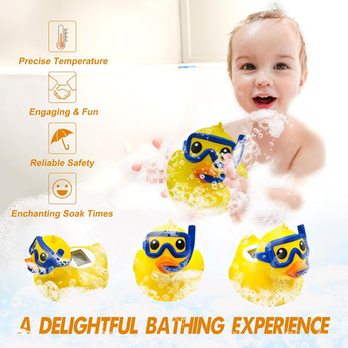 Cute Diving Yellow Duck Baby Bath and Room Thermometer Floating Toy Safety Temperature Water Thermometer...