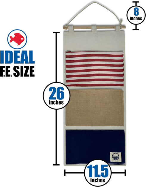 Cruise On Fish Extender Disney Cruise Gifts, 3-Pocket Hanging Organizer with Pockets, Fish Extender Hanger Fits Cabin Door, Ideal for Disney Cruis...