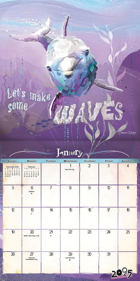 Sassy Animals Calendar 2025 - Deluxe 2025 Watercolor Animals Wall Calendar Bundle with Over 100 Calendar Stickers (Connie Haley Art Gifts, Office ...