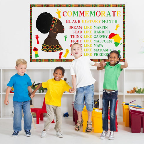 Outus 105 Pieces Black History Month Decorations Black History Month Bulletin Board Decor Cutouts Sets African American Celebration Bulletins for ...