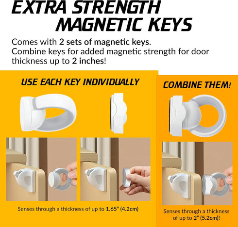 UPGRADED LICYFERN Magnetic Cabinet Locks (8 Locks & 2 Keys) - Invisible Baby Proofing Child Safety Lock & Keys – Easy to Install, Home & Kitchen C...