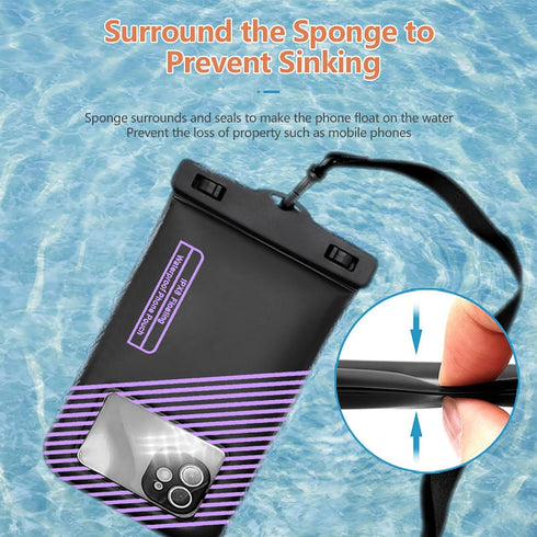 Waterproof Phone Pouch 2Pcs(S+L),Waterproof Phone Lanyard Case,IPX8 Floating Waterproof Phone Case Dry Bag for iPhone 1514 Pro 13 13 Pro Max 12 11...