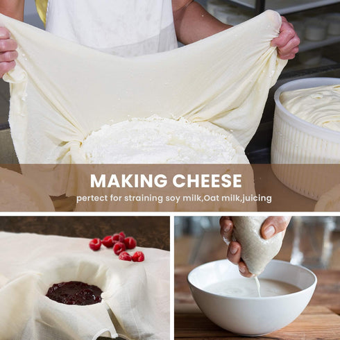 Precut Cheesecloth, 15 x 15'' 4 Pack, Grade 100, Ultra Fine for Straining & Cooking, 100% Unbleached Cotton Cheese Cloth for Making Cheese...