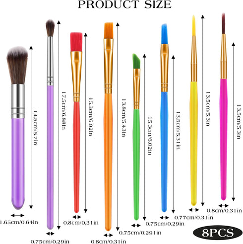 8 Pieces Cake Decorating Brushes Tools Set Cake Baking Brush Food Paint Brush Fondant Gum Paste Sugar Cookie Decorating Tools Kit for DIY Cake Sug...