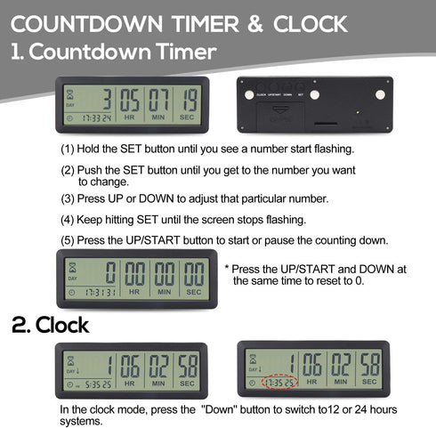A AIMILAR Digital Countdown Days Timer - AY4053-Black Upgraded Big 999 Days Count Down Clock for Vacation Retirement Wedding...