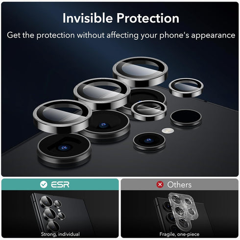 ESR for Samsung Galaxy S24 Ultra Camera Lens Protector, Individual Lens Protectors, Scratch-Resistant Ultra-Thin Tempered Glass with Aluminum Edgi...