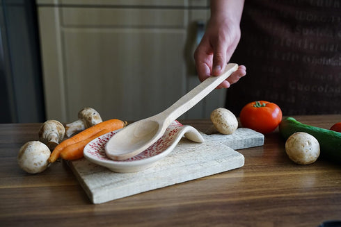 Spoon Rest for Stove Top, Large and Durable Spoon Holder, 4inch Kitchen Utensil Holder, Lead Free and Food Grade Ceramic Spoon Rest for Kitchen Co...