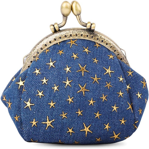 iSuperb Coin Purse Coin Bag Star Pouch Kiss-Lock Change Purse Small Wallets Coin Pouch for Women (Navy blue)...