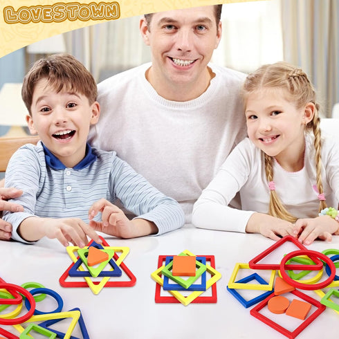 LovesTown 3 Sets Wooden Shape Sorting Puzzles?Montessori Puzzles Toddler Preschool Wooden Sensory Toys for Toddlers...