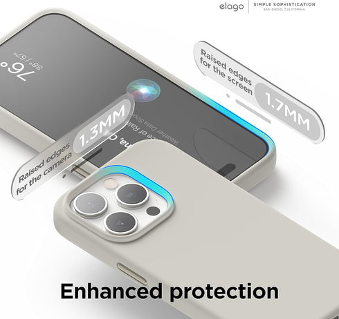 elago Magnetic Silicone Case Compatible with iPhone 15 Pro Case 6.1 Inch Compatible with All MagSafe Accessories - Built-in Magnets, Soft Grip Sil...