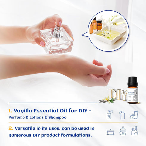 HIQILI Vanilla Essential Oil, Fragrance Lasting for Candle Making,Diffuser, Soap Making,Fragrance DIY-10ml...
