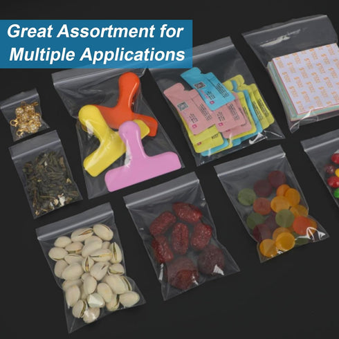 Small Plastic Bags, 300 PCS Mini Baggies 3 Assorted Sizes 2x2 2x3 3x4 Inch. Mini Jewelry Bags Reclosable, Clear Zip Bags (300Pcs Combo(2x2 2x3 3x4...