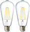 Sunco Lighting - 2 Pack 60W Vintage LED Edison Bulbs Equivalent 8.5W CRI92 800 Lumens, Dimmable ST64 Filament 3000K Warm White E26 Medium Base Lig...
