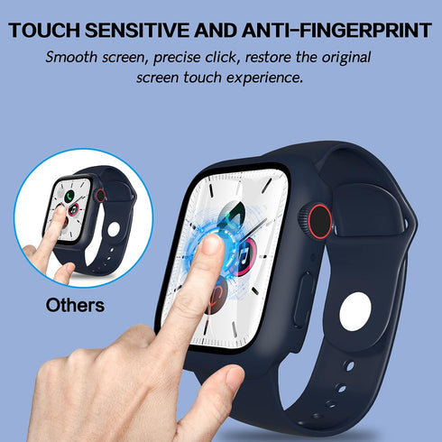 YMHML Waterproof Case Compatible for Apple Watch SE Series 40mm 6/5 /4 with Tempered Glass Screen Protector, PC Hard Cover Overall Protective Case...