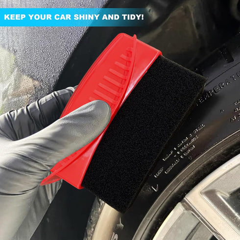 Tire Dressing Applicator, Reusable Car Tire Shine Sponge Applicator Pad with Lid, Durable Foam Auto Wheel Detailing Applicator for Vehicle Waxing ...