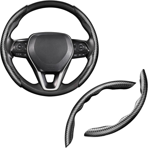 Cartist Carbon Fiber Steering Wheel Cover - Anti-Slip, Comfortable Grip for Men/Women - Durable, Universal Car Accessory (Black)...