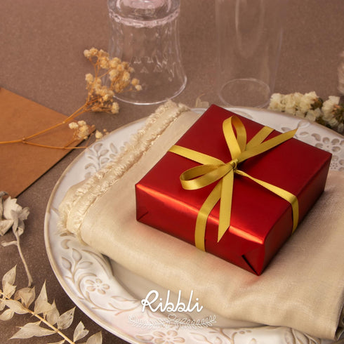 Ribbli Gold Satin Ribbon,Double Faced Satin 1/4 inch x Continuous 50 Yards,Gold Ribbon Use for Bows Bouquet,Gift Wrapping,Wedding Decoration,Flora...