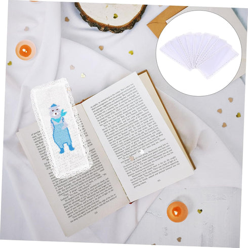 12pcs Cross Stitch Bookmark Books Decor Book Decorations Embroidery Kit Cross Stitch Kits Handmade Book Marks DIY Book Marks Blank Fabric Embroide...