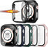 5 Pack Case with Tempered Glass Screen Protector for Apple Watch 41mm Series 9 Series 8 Series 7,JZK Hard PC HD Full Cover Protective Guard Bumper...