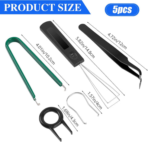 5 Pcs Keyboard Puller Set,Keyboard Cleaning Tools Set Switch Puller Set Stainless Steel Keycap Remover Kit Keyboard Cleaner Tool Keycap Puller Kit...