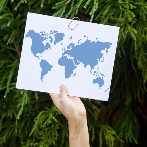 FINGERINSPIRE World Map Stencil Template 11.7x8.3 inch Plastic Map Painting Stencil World Map Outline Pattern Stencils Reusable DIY Home Decor Ste...
