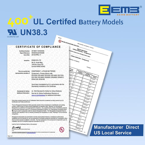 EEMB CR123A 3V Lithium Batteries 4 Pack 1700mAh 3 Volt 123 Battery with High Capacity for Flashlight Toys Alarm System Non-Rechargeable Battery...