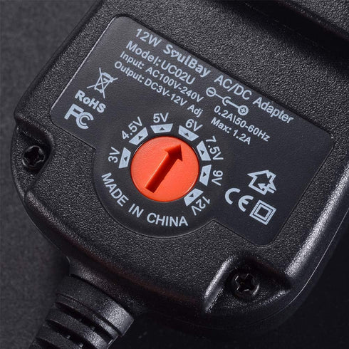 SoulBay 12W Universal Multi Voltage AC/DC Adapter Switching Power Supply with 8 Selectable Adapter Plugs, Suitable for 3 V to 12 V Device...
