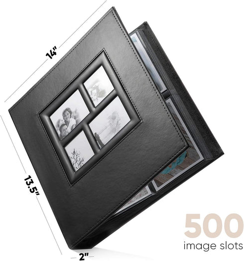 BLYNG Photo Album 4x6 - Picture Album 500 Slots of Horizontal and Vertical Photo Slots, Album Cover is Designed with Faux Leather, Great for Weddi...